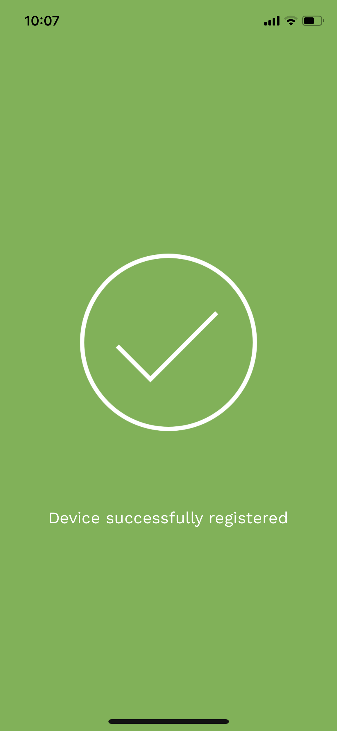 register device screen